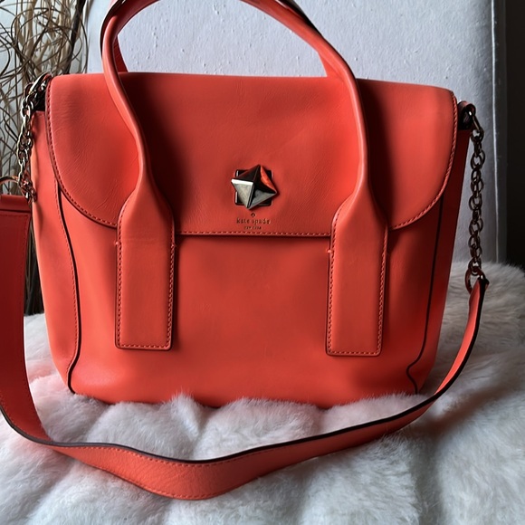 Kate Spade NY New Bond Street Florence Flap Satchel in Orange - Picture 3 of 9